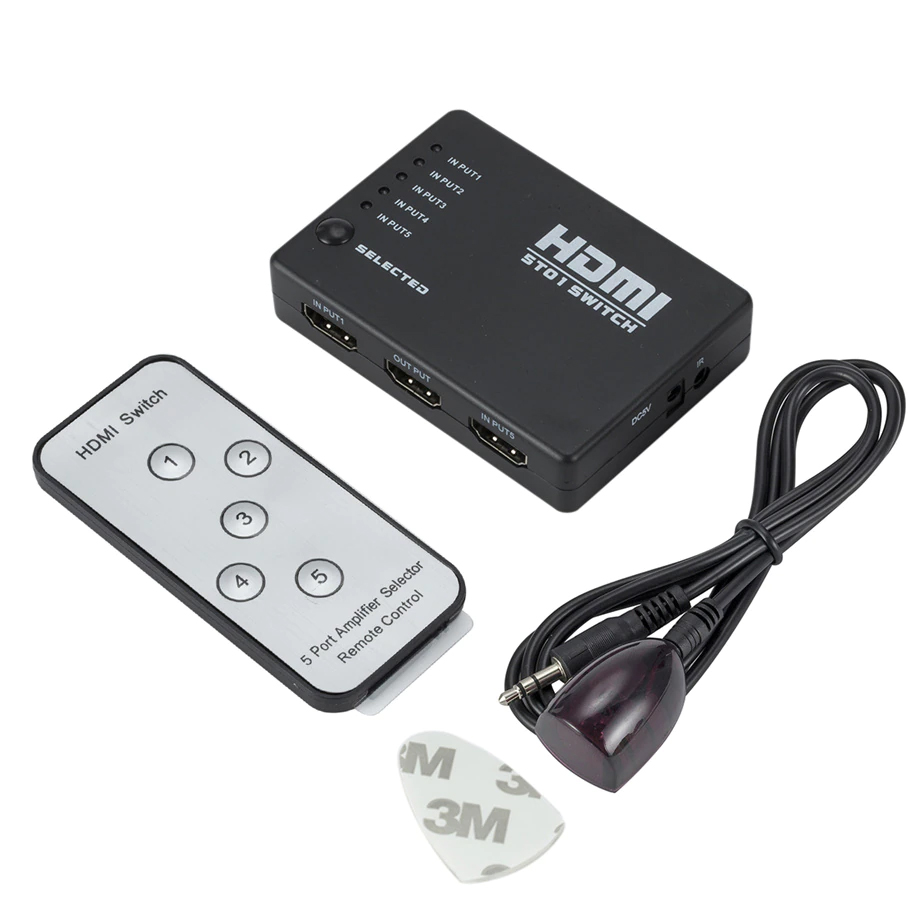 HDMI Splitter Powerless Switch 5:1 with Wireless Remote Control