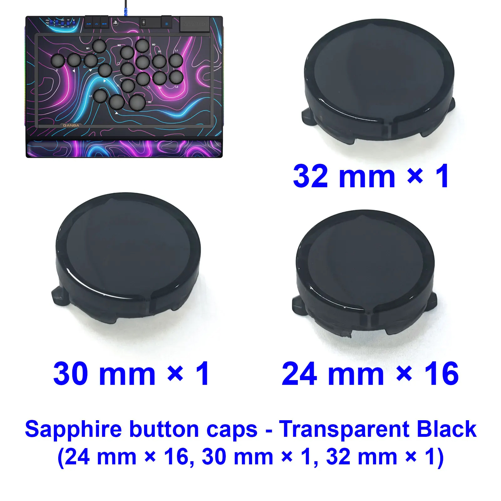 Qanba Sapphire S1 Exclusive Button Cap Set