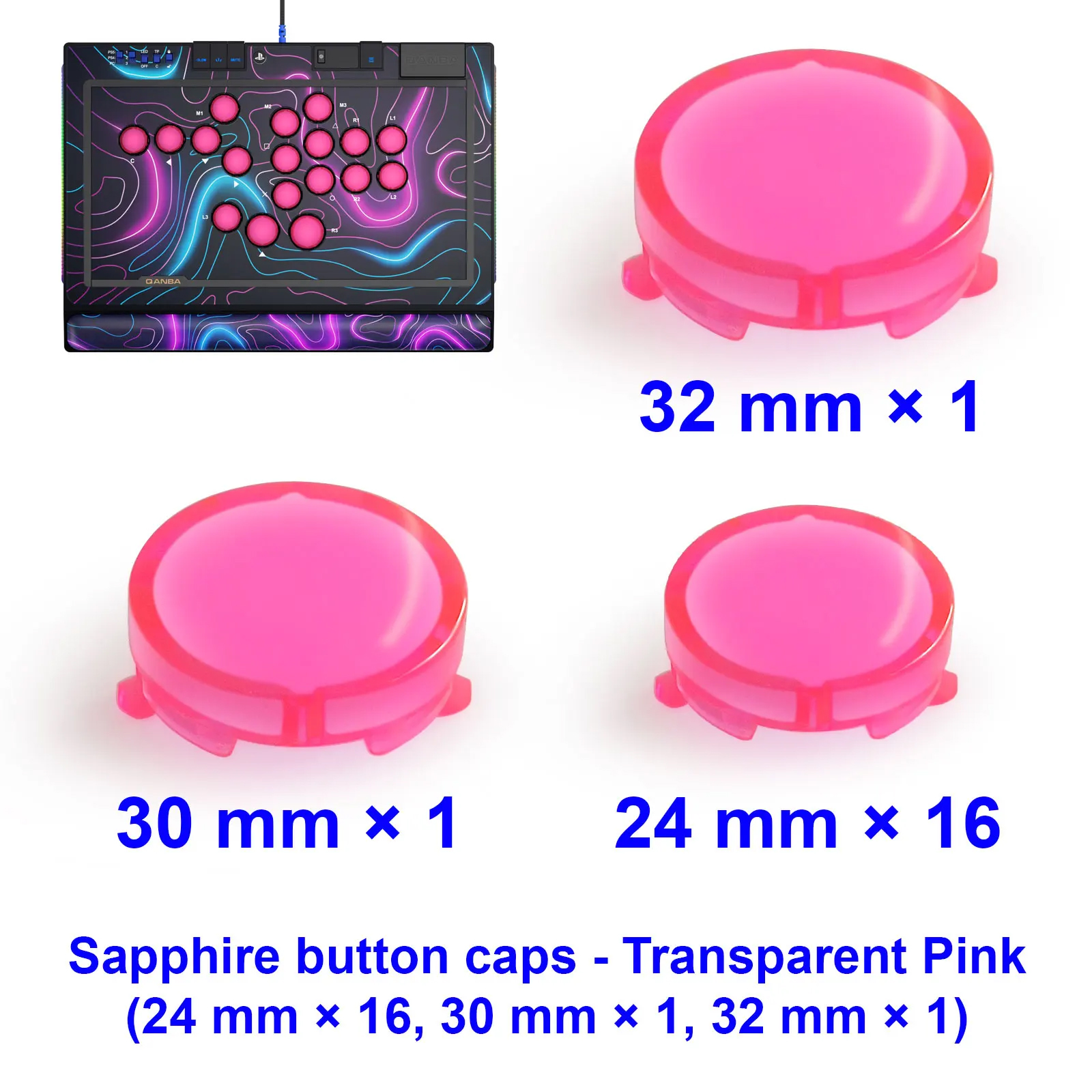 Qanba Sapphire S1 Exclusive Button Cap Set
