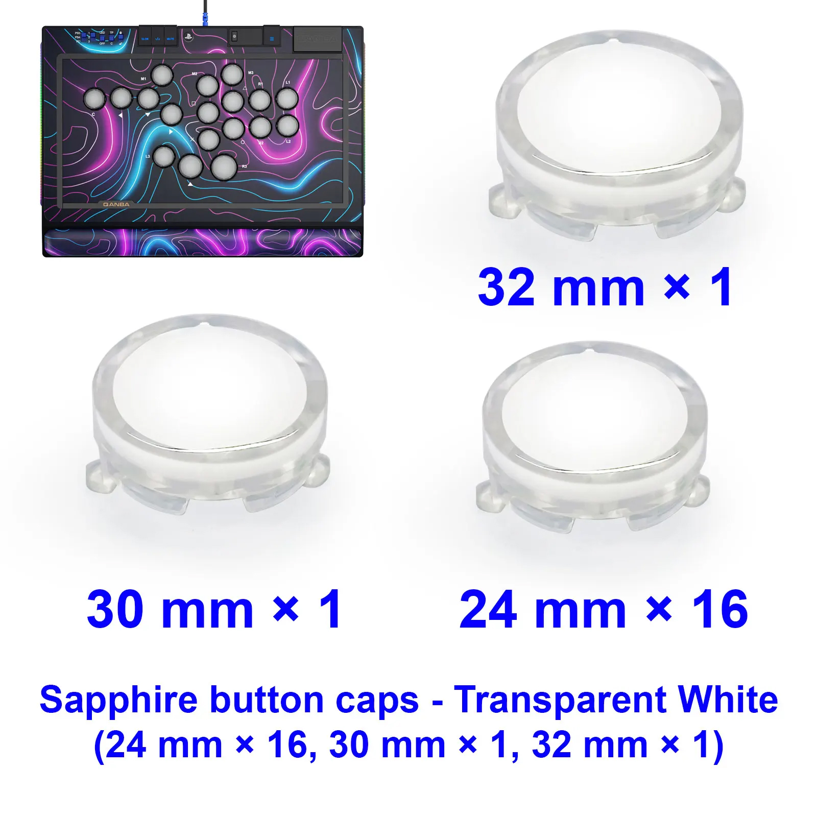 Qanba Sapphire S1 Exclusive Button Cap Set