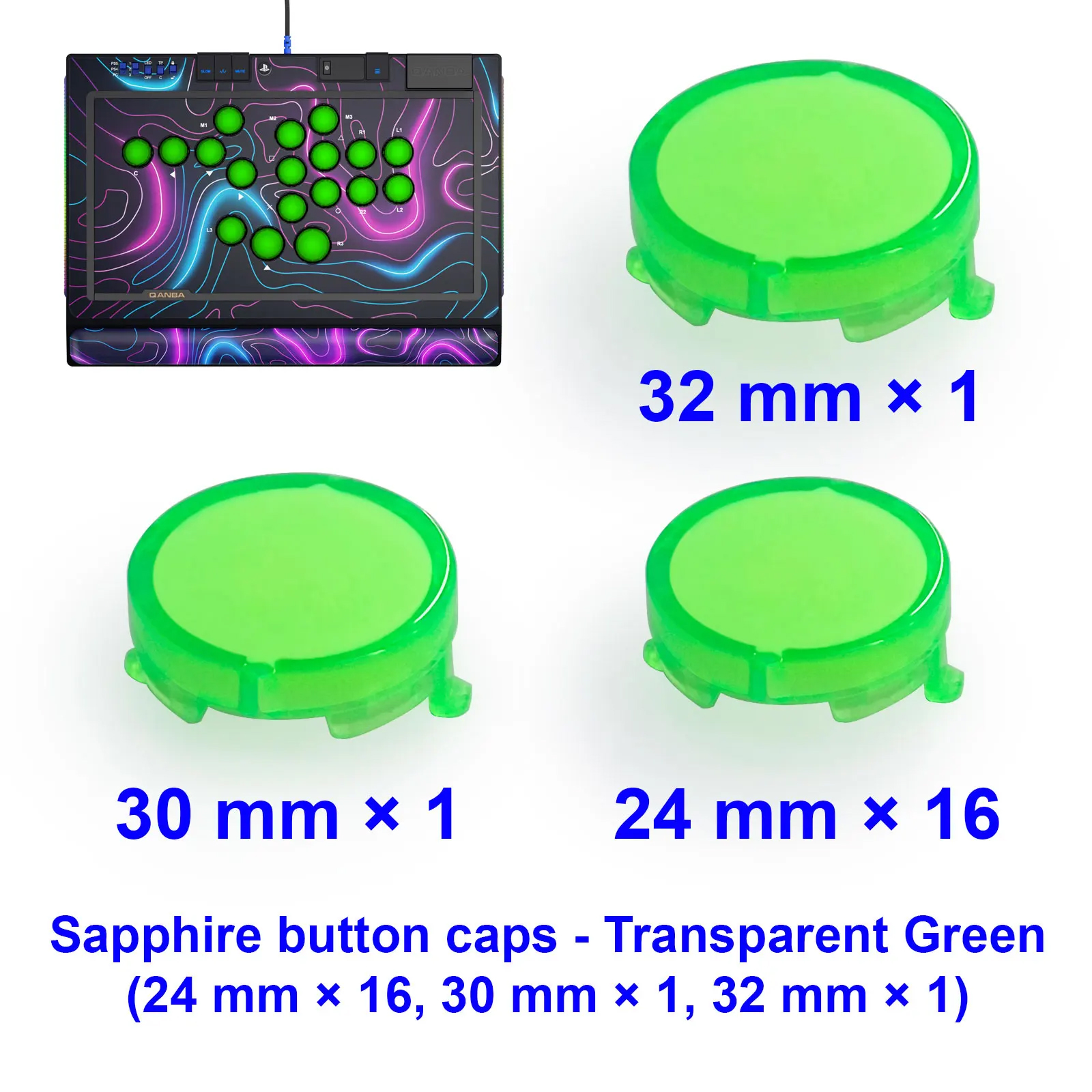 Qanba Sapphire S1 Exclusive Button Cap Set