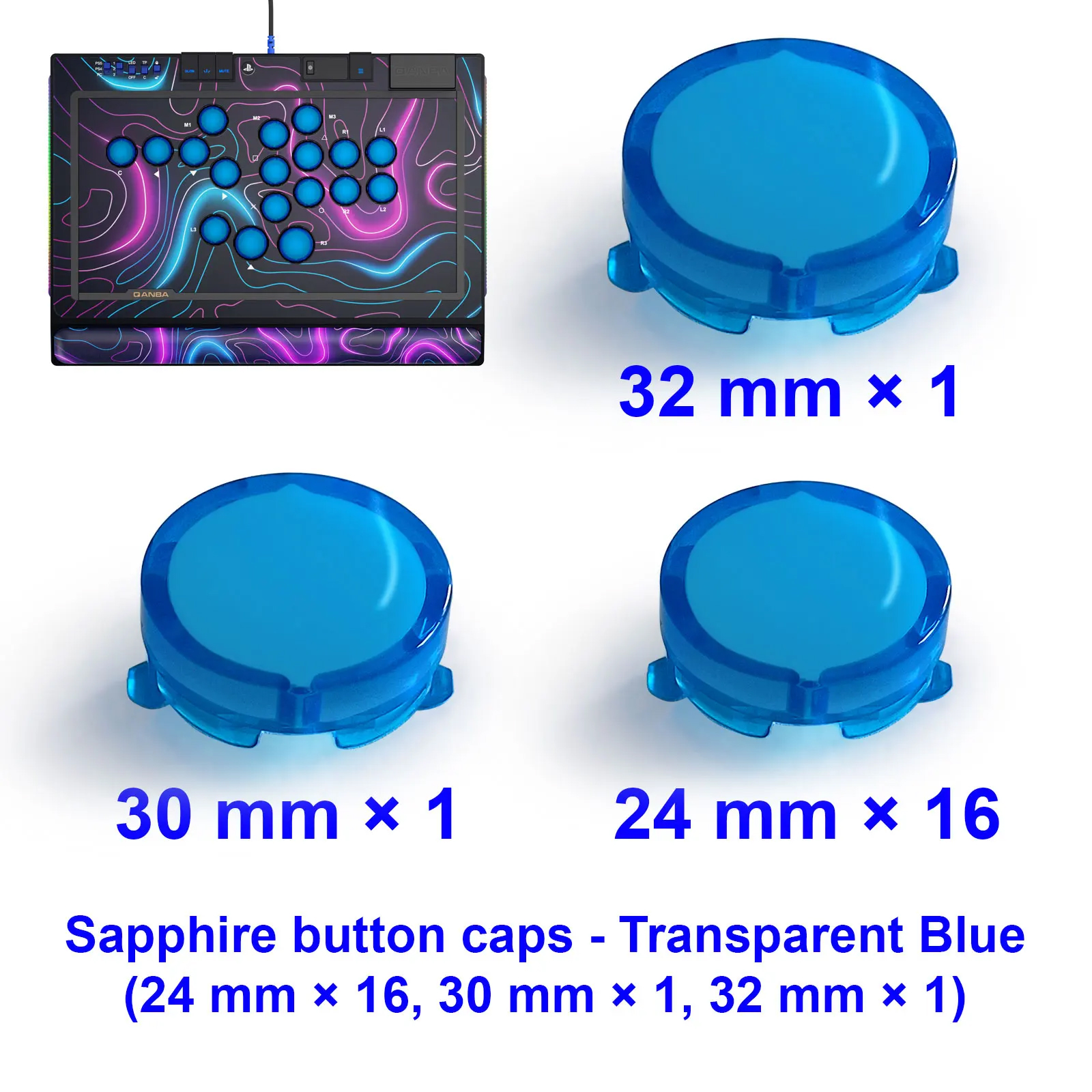 Qanba Sapphire S1 Exclusive Button Cap Set