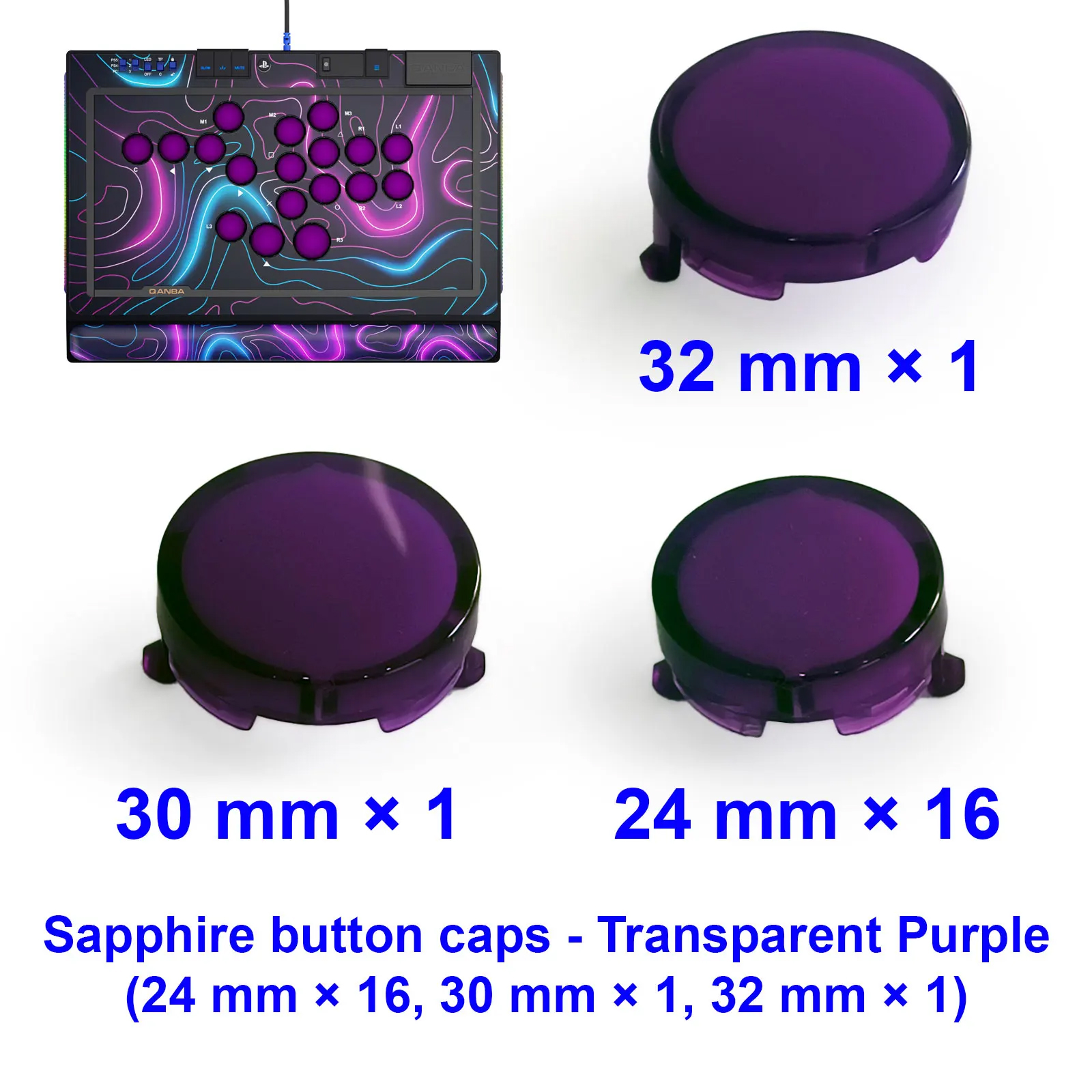 Qanba Sapphire S1 Exclusive Button Cap Set